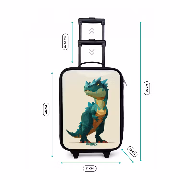 Gehoornde dino met scherpe blik Kinderkoffer - Zwart klein -productfoto_formaten