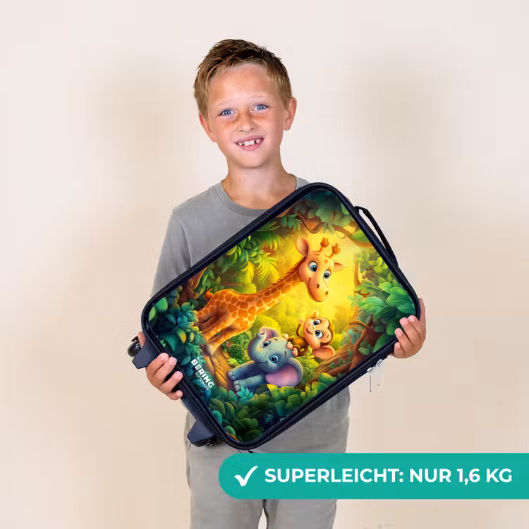Giraf, olifant en aapje in het bos Kinderkoffer - Zwart klein -sfeer4_DE