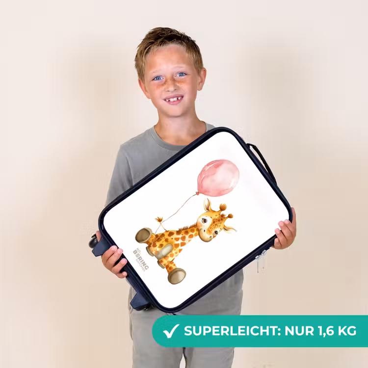 Giraffe met roze ballon Kinderkoffer - Zwart klein -sfeer4_DE