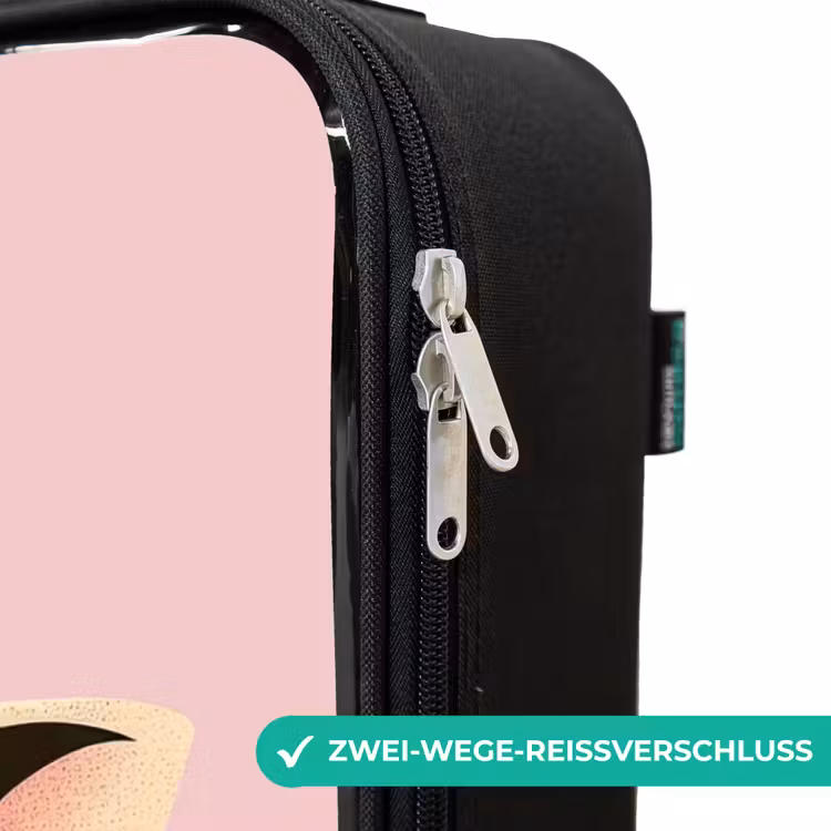 Giraffe - Wimpers - Minimalistisch - Roze Kinderkoffer - Zwart klein -rits_DE
