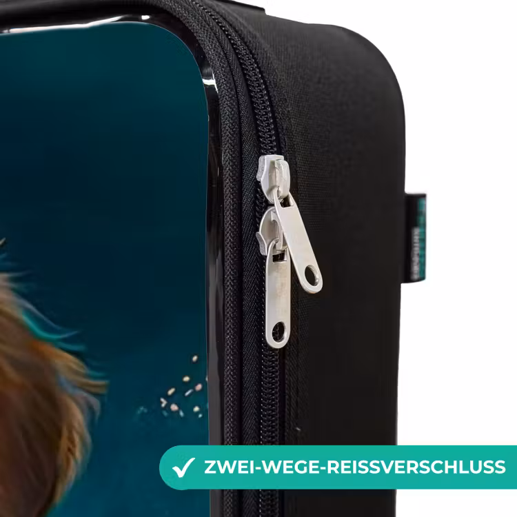 Goudkleurige puppy in het gras Kinderkoffer - Zwart klein -rits_DE