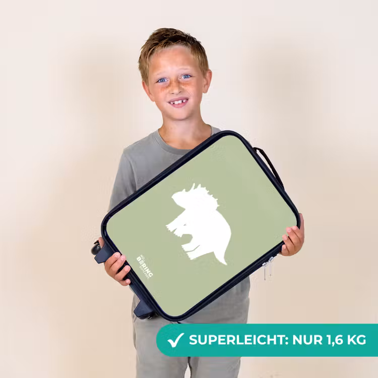 Groen met Triceratops dino Kinderkoffer - Zwart klein -sfeer4_DE