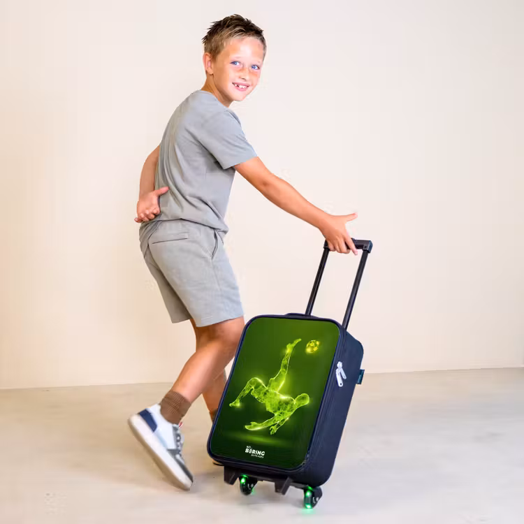 Groene neon omhaal in actie Kinderkoffer - Zwart klein -sfeer3