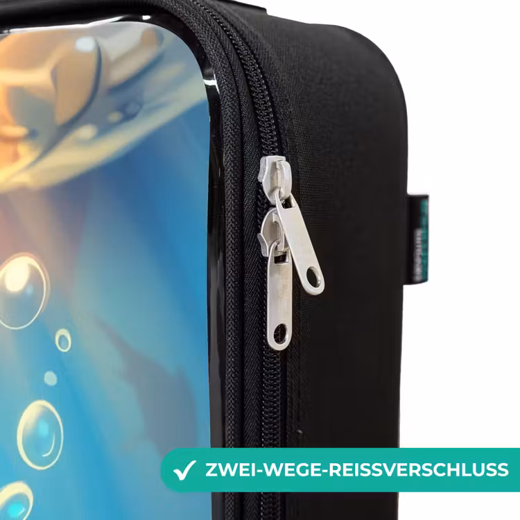 Haai met gezicht in het water Kinderkoffer - Zwart klein -rits_DE