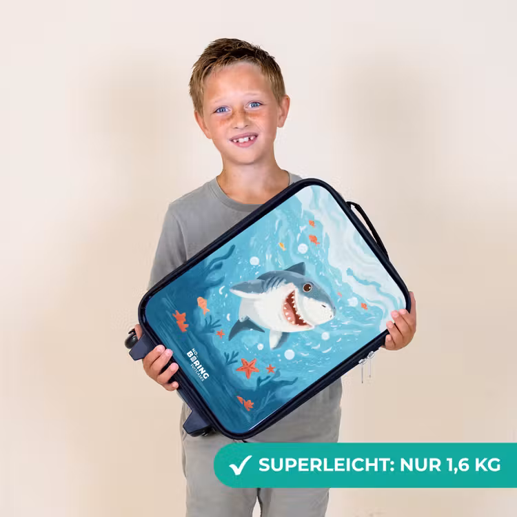 Haai - Water - Zee Kinderkoffer - Zwart klein -sfeer4_DE