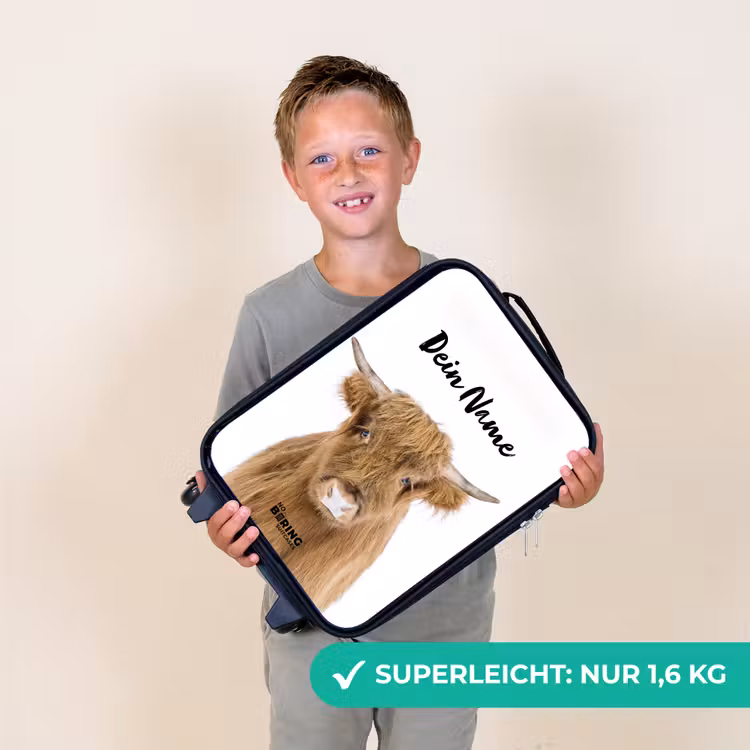 Halbe Hooglander Kinderkoffer - Zwart klein -sfeer4_DE