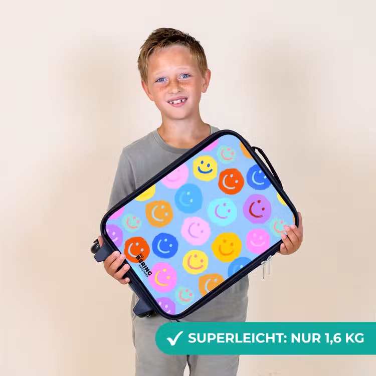 Vrolijk patroon van smileys Kinderkoffer - Zwart klein -sfeer4_DE