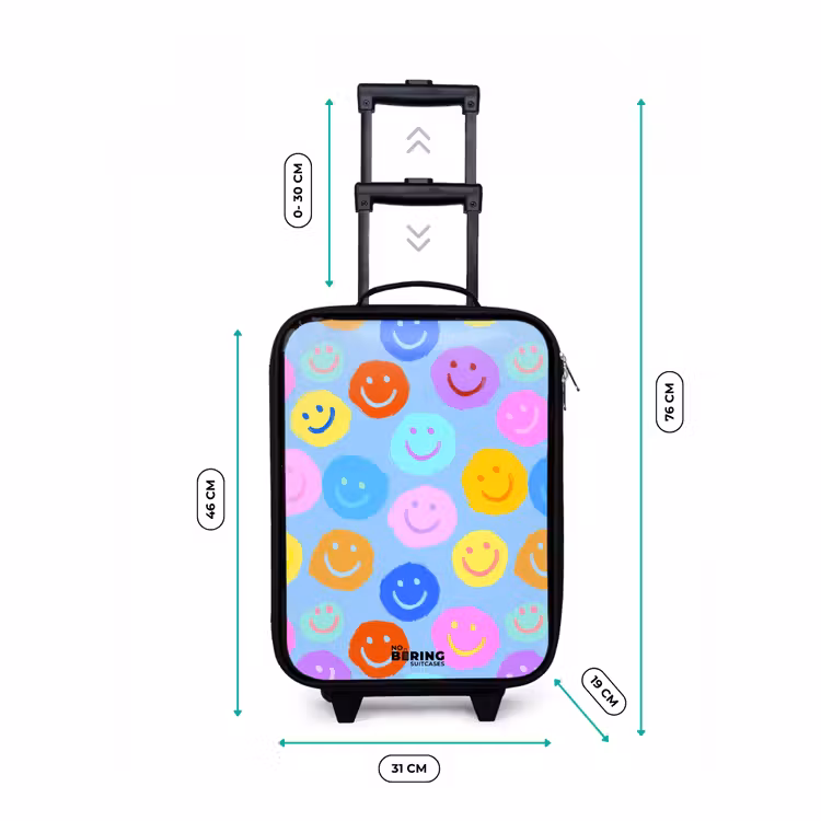 Vrolijk patroon van smileys Kinderkoffer - Zwart klein -productfoto_formaten