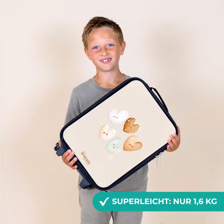 Hartjes in zachte beige tinten Kinderkoffer - Zwart klein -sfeer4_DE