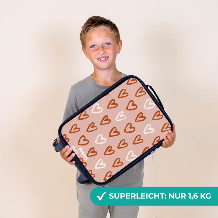 Hartjes patroon in roze en wit Kinderkoffer - Zwart klein -sfeer4_DE