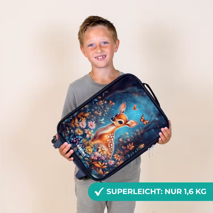 Hertje tussen bloemen in betoverend bos Kinderkoffer - Zwart klein -sfeer4_DE