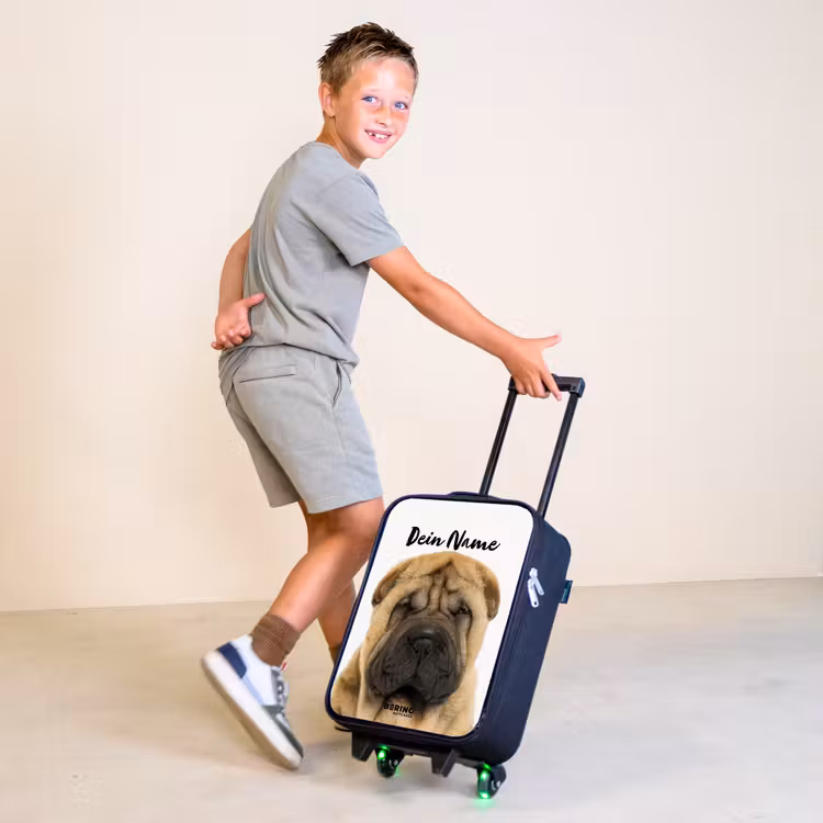 Hondje met Boos Hoofd Kinderkoffer - Zwart klein -sfeer3