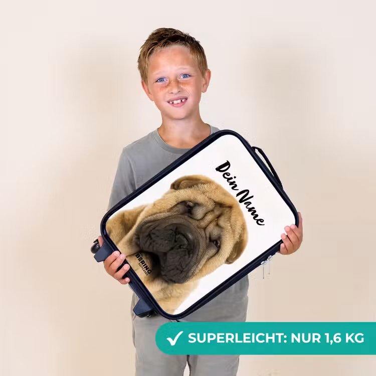 Hondje met Boos Hoofd Kinderkoffer - Zwart klein -sfeer4_DE