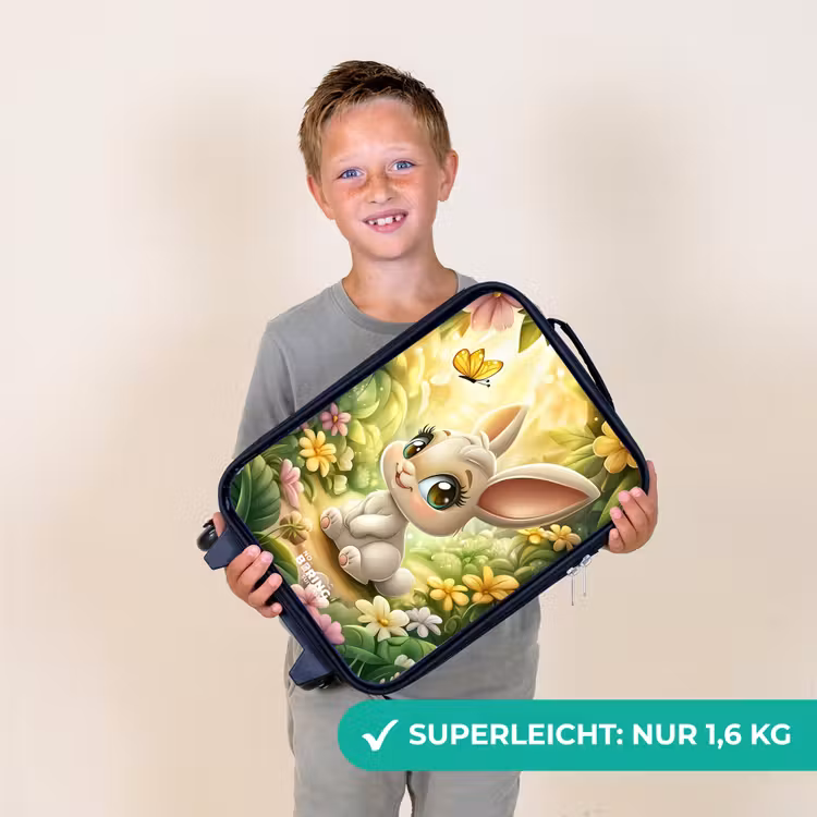 Konijn - Zonlicht - Sprookjesachtig - Vlinder Kinderkoffer - Zwart klein -sfeer4_DE