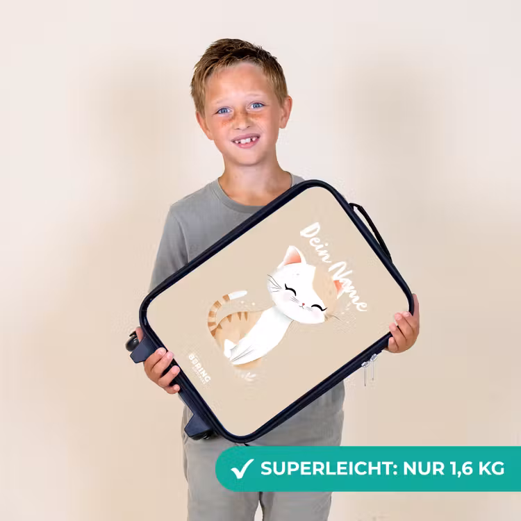 Kitten in de kleuren beige en wit Kinderkoffer - Zwart klein -sfeer4_DE