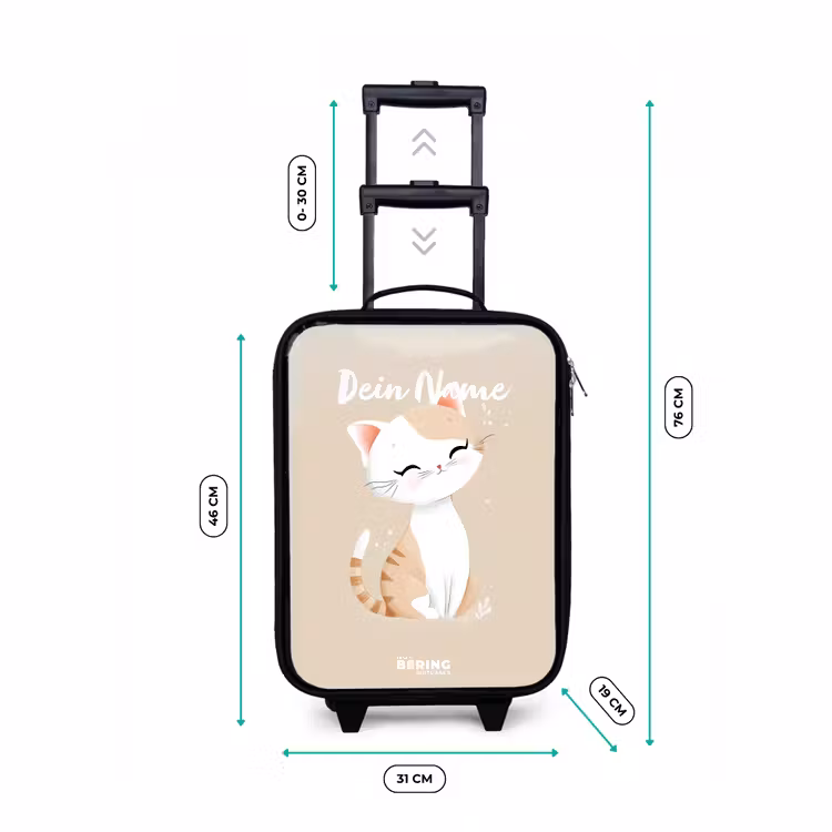 Kitten in de kleuren beige en wit Kinderkoffer - Zwart klein -productfoto_formaten