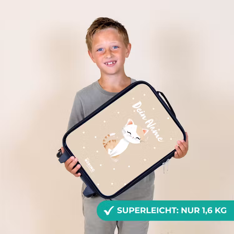 Kat omringd door beige stippen Kinderkoffer - Zwart klein -sfeer4_DE