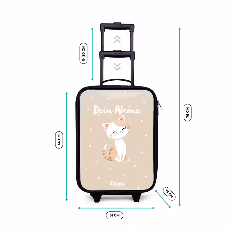 Kat omringd door beige stippen Kinderkoffer - Zwart klein -productfoto_formaten