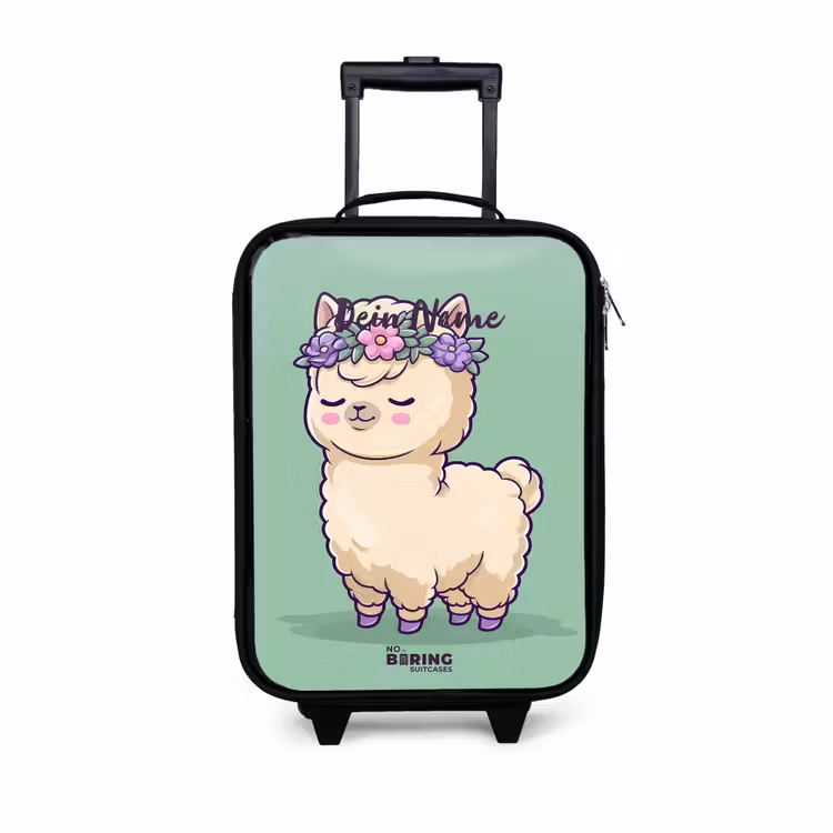 Kawai - Alpaca - Groen Kinderkoffer - Zwart klein -3d
