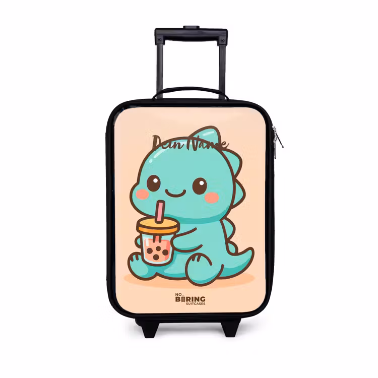 Kawai - Dino - Bubbletea Kinderkoffer - Zwart klein -3d