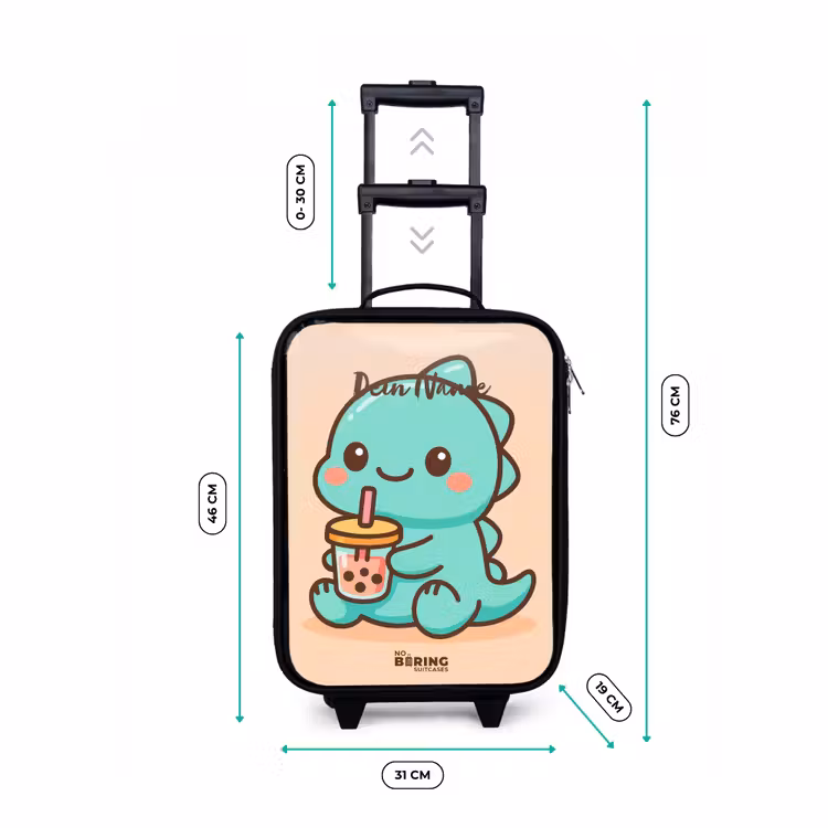 Kawai - Dino - Bubbletea Kinderkoffer - Zwart klein -productfoto_formaten