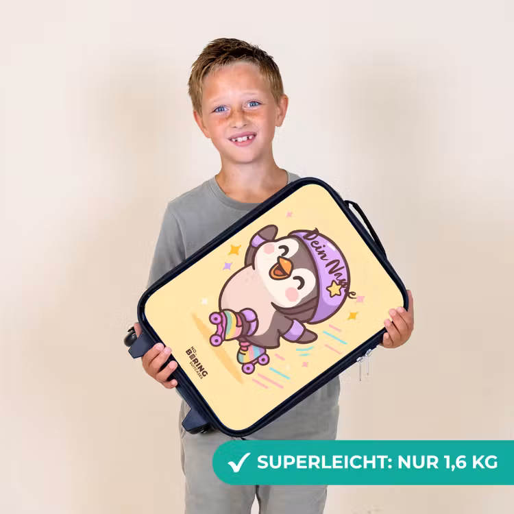 Kawai - Pinguin - Rolschaatsen Kinderkoffer - Zwart klein -sfeer4_DE