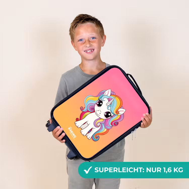 Kleine eenhoorn met regenboog kleuren Kinderkoffer - Zwart klein -sfeer4_DE
