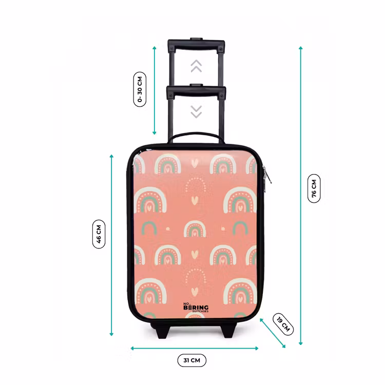Koraal kleurenbogen Kinderkoffer - Zwart klein -productfoto_formaten
