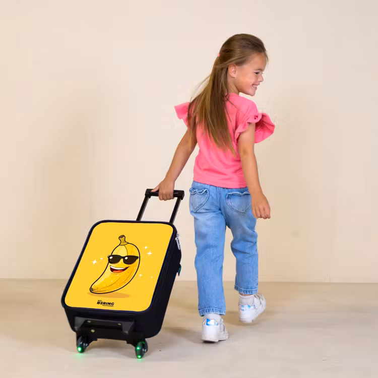 Lollige gele banaan Kinderkoffer - Zwart klein -sfeer1