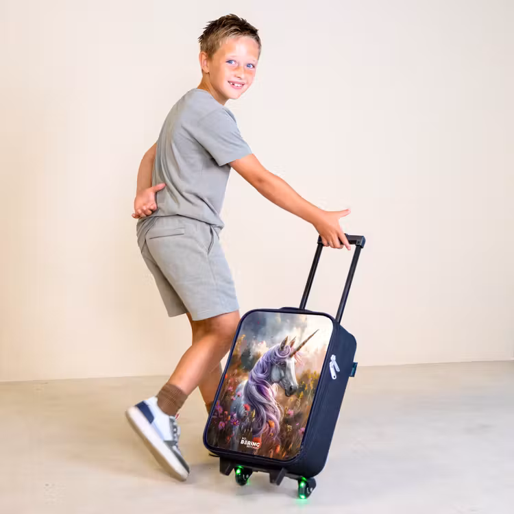 Lavendel lentehoorn Kinderkoffer - Zwart klein -sfeer3