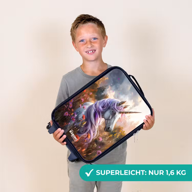 Lavendel lentehoorn Kinderkoffer - Zwart klein -sfeer4_DE