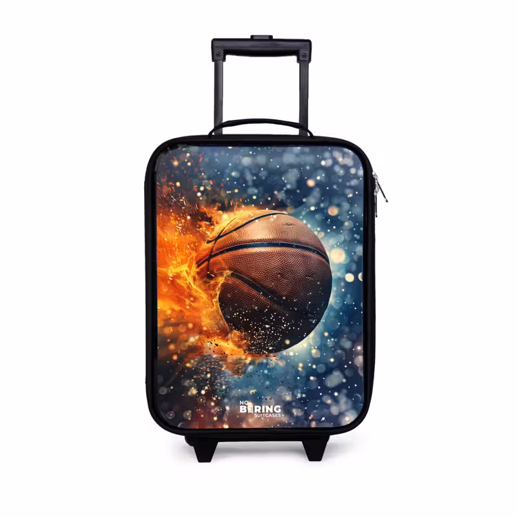 Bruisende basketbal Kinderkoffer - Zwart klein -3d