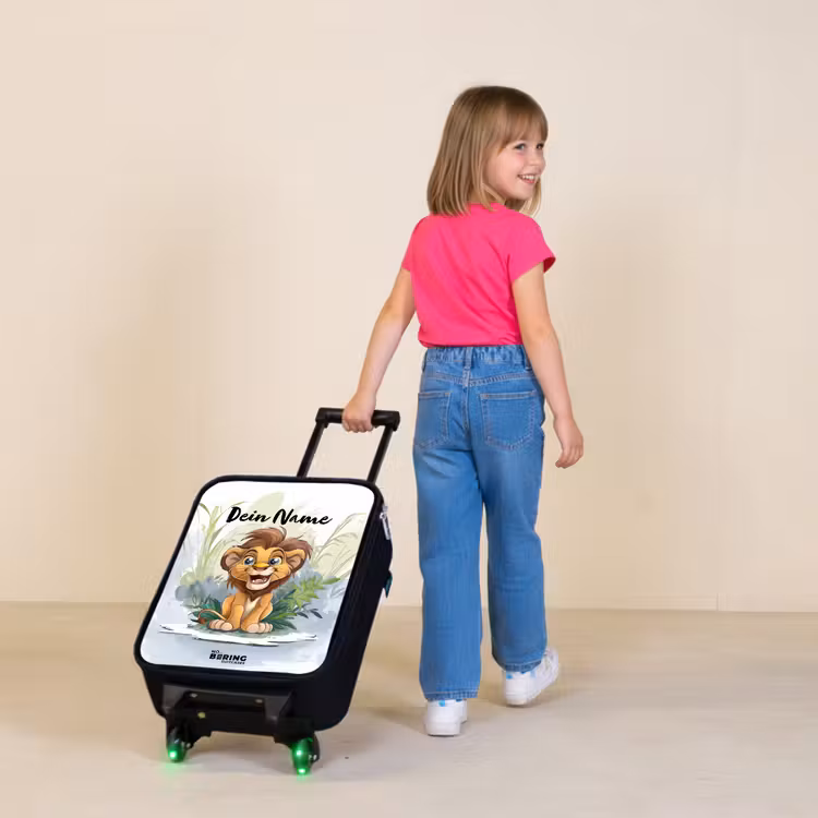 Lenny leeuwtje Kinderkoffer - Zwart klein -sfeer1