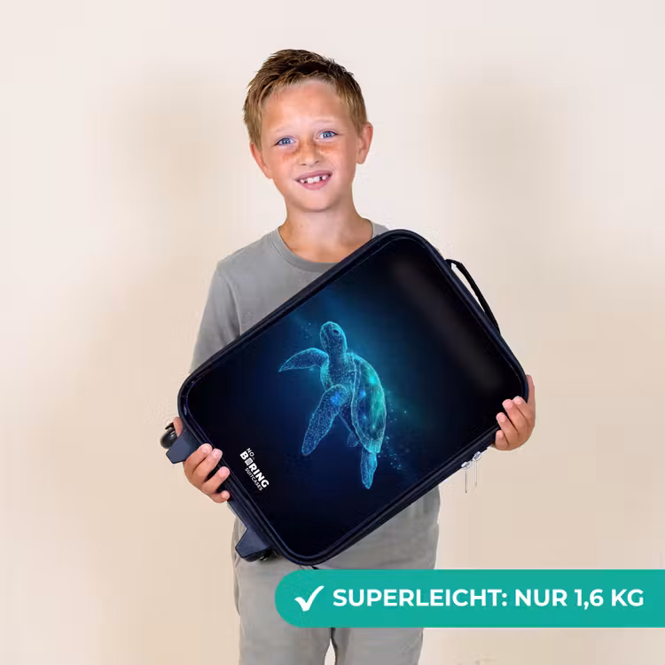 Lichtgevende schildpad in digitale oceaan Kinderkoffer - Zwart klein -sfeer4_DE