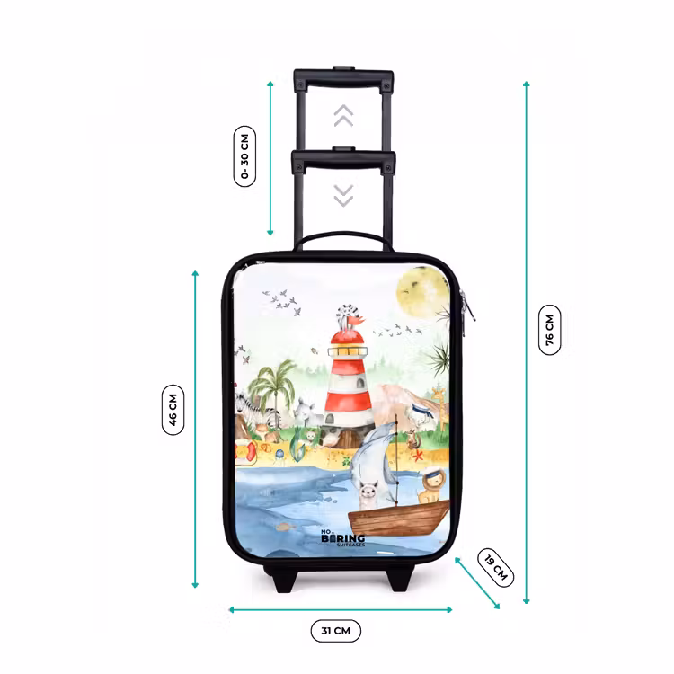 Vuurtoren met allemaal dieren Kinderkoffer - Zwart klein -productfoto_formaten