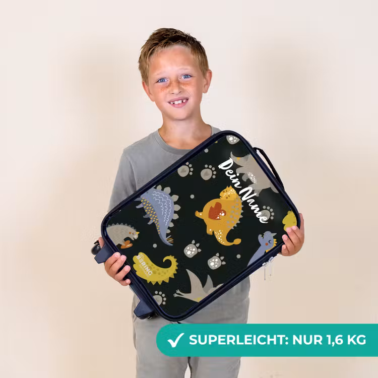 Liefdevolle dinosaurus Kinderkoffer - Zwart klein -sfeer4_DE