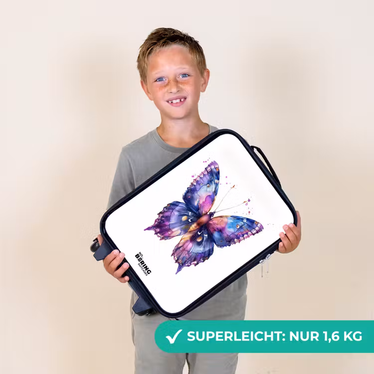Paarse prachtvlinder Kinderkoffer - Zwart klein -sfeer4_DE