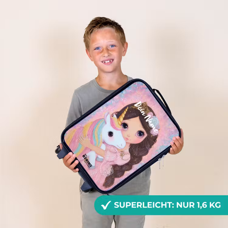 Meisje - Eenhoorn - Glitter Kinderkoffer - Zwart klein -sfeer4_DE