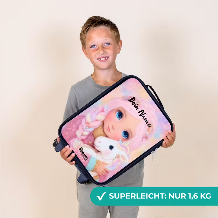 Meisje - Eenhoorn - Roze Kinderkoffer - Zwart klein -sfeer4_DE