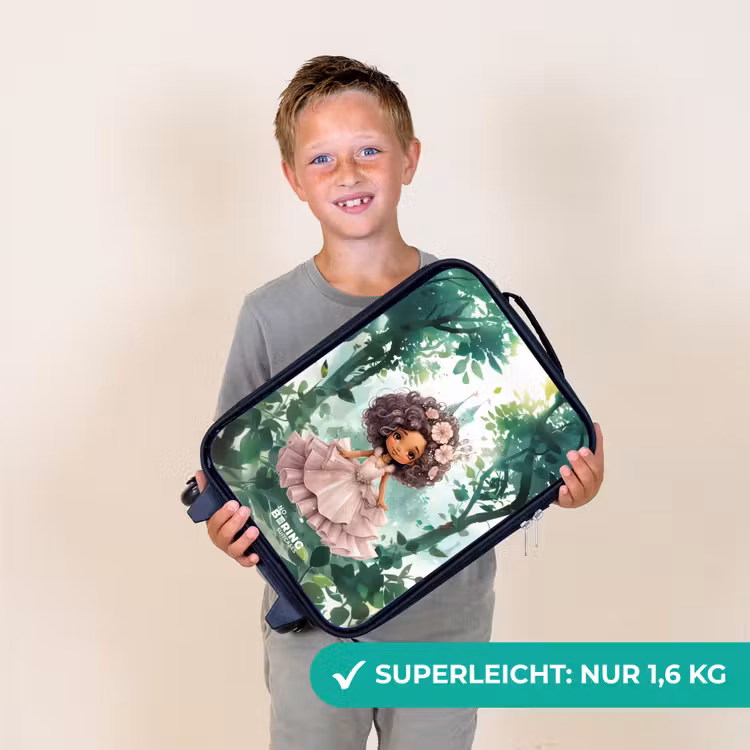 Meisje met donkere krullen in het bos Kinderkoffer - Zwart klein -sfeer4_DE