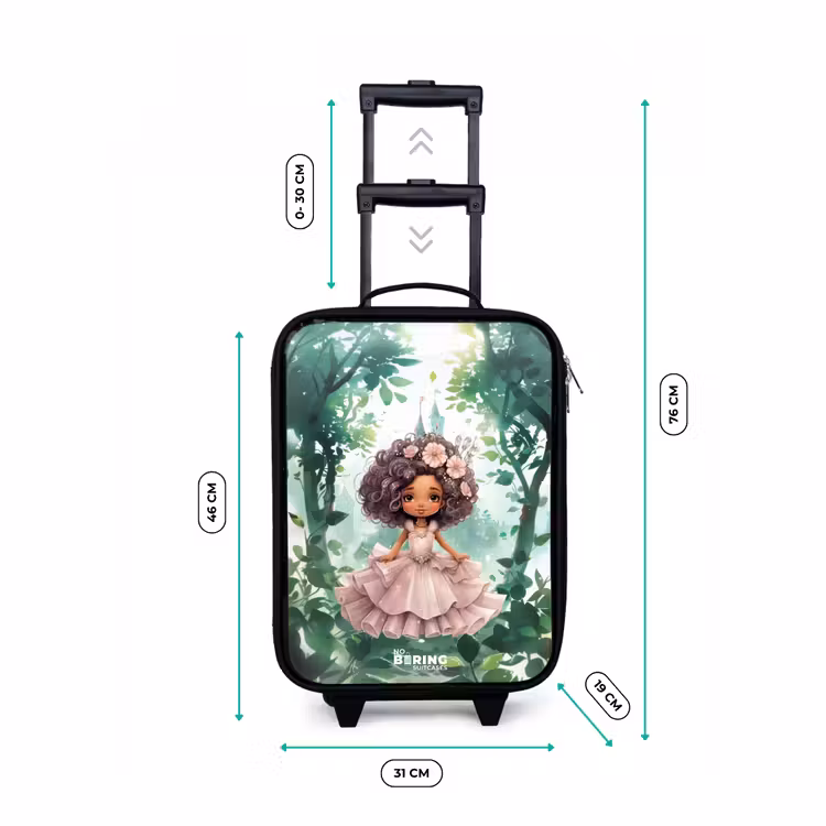 Meisje met donkere krullen in het bos Kinderkoffer - Zwart klein -productfoto_formaten