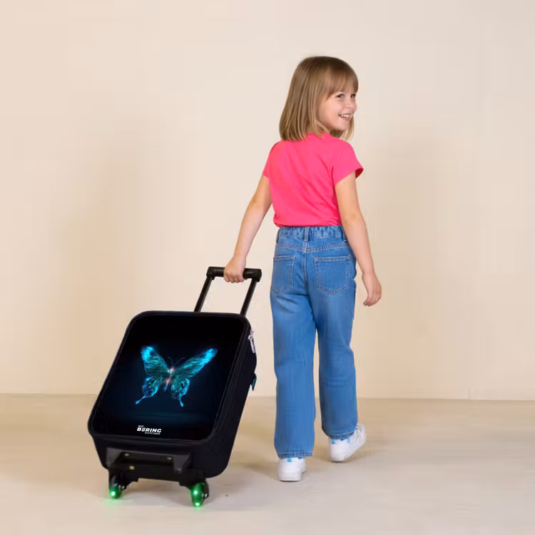 Magische digitale vlinder Kinderkoffer - Zwart klein -sfeer1