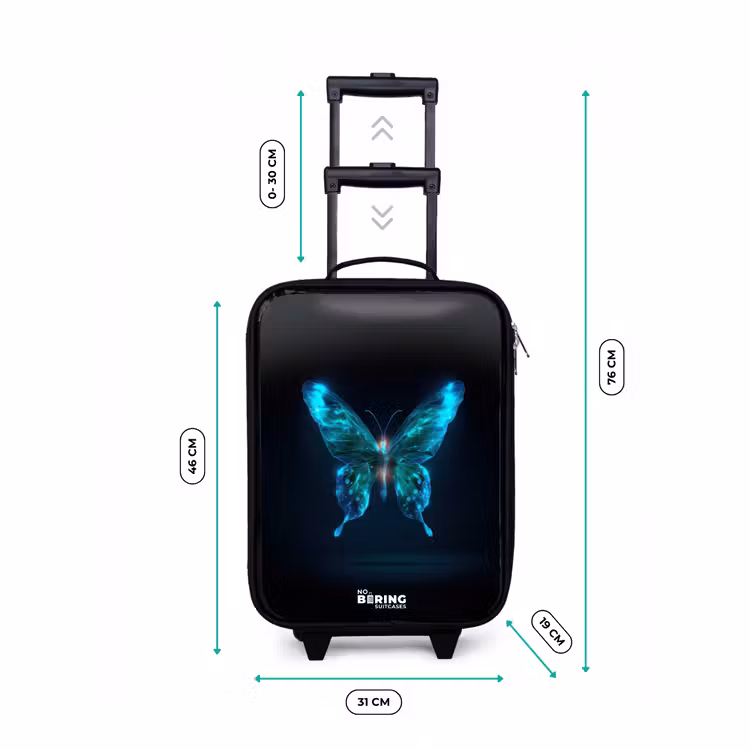 Magische digitale vlinder Kinderkoffer - Zwart klein -productfoto_formaten