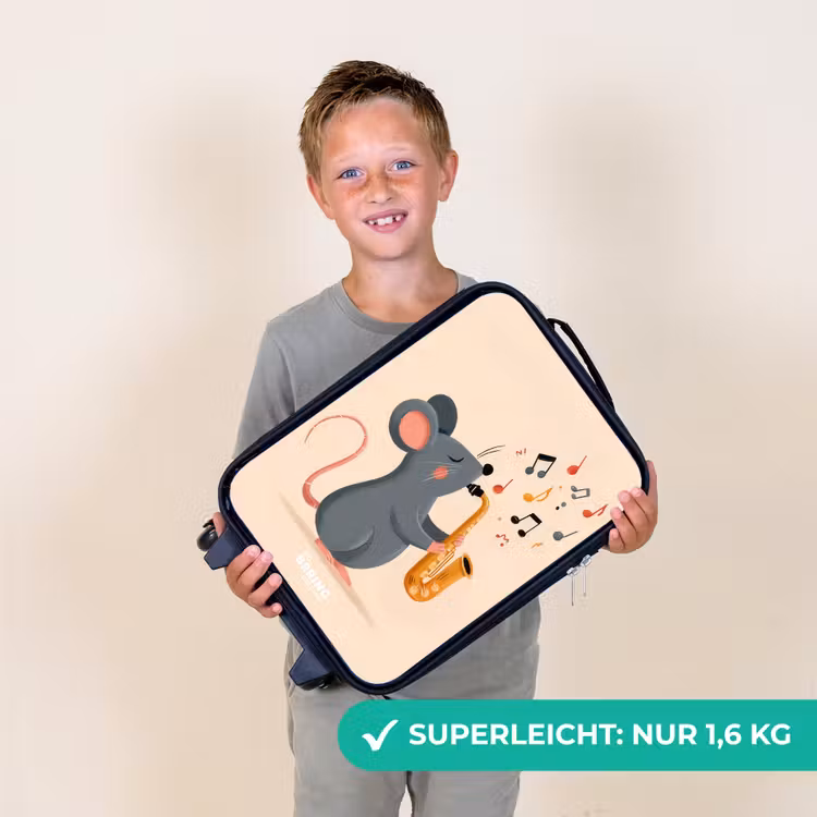 Muis - Saxofoon - Muziek Kinderkoffer - Zwart klein -sfeer4_DE