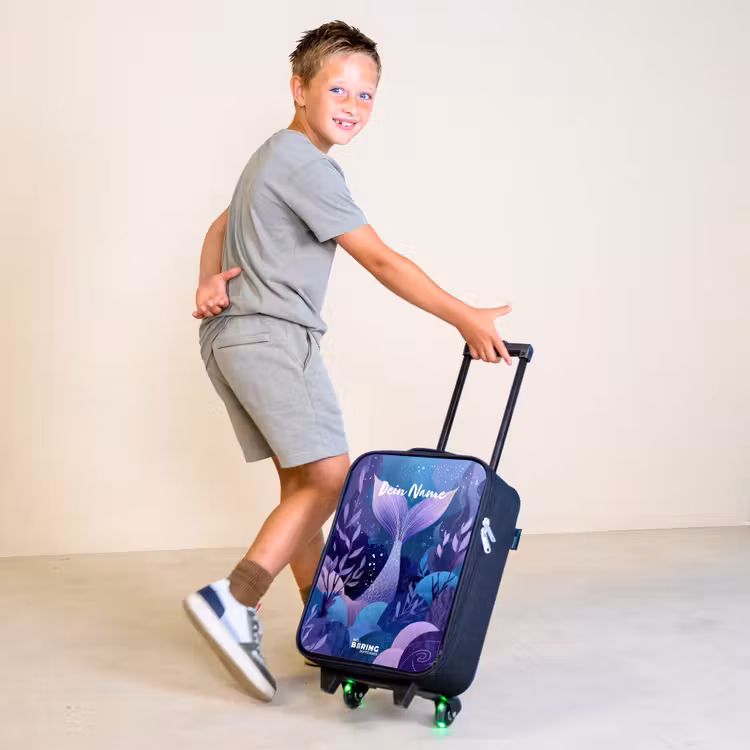 Zeemeermin - Onderwater - Paars - Blauw Kinderkoffer - Zwart klein -sfeer3