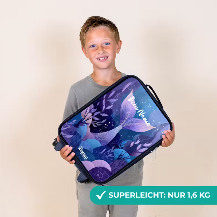 Zeemeermin - Onderwater - Paars - Blauw Kinderkoffer - Zwart klein -sfeer4_DE