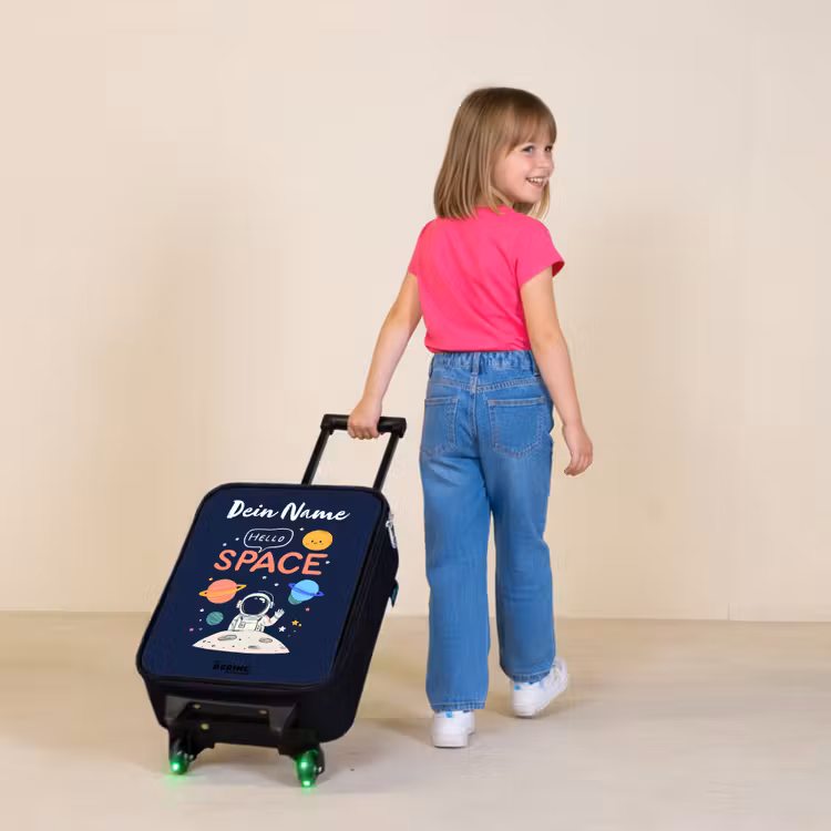 Astronaut - Quote - Planeten - Sterren Kinderkoffer - Zwart klein -sfeer1