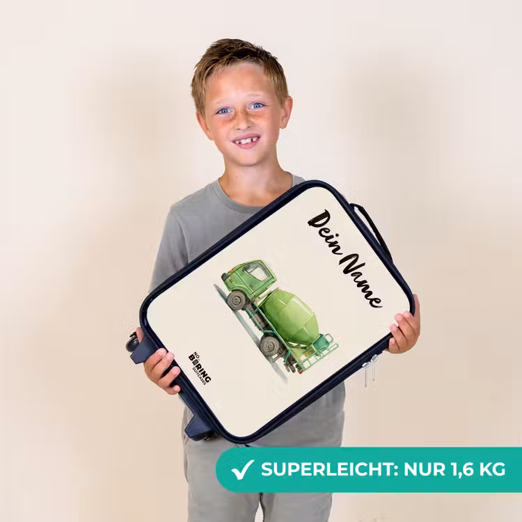 Betonmixer - Getekend - Groen Kinderkoffer - Zwart klein -sfeer4_DE