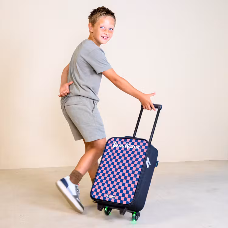 Blokjes - Blauw - Roze Kinderkoffer - Zwart klein -sfeer3