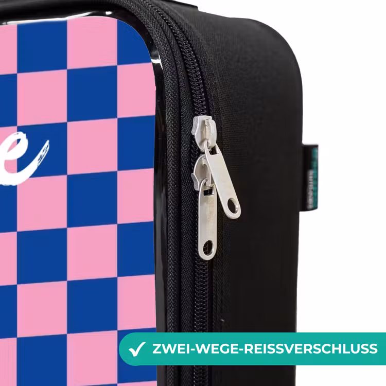 Blokjes - Blauw - Roze Kinderkoffer - Zwart klein -rits_DE